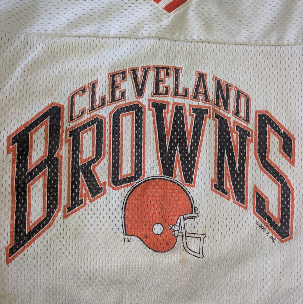 Vintage Cleveland Browns Jersey Mens Large Logo 7 Football NFL Mesh USA